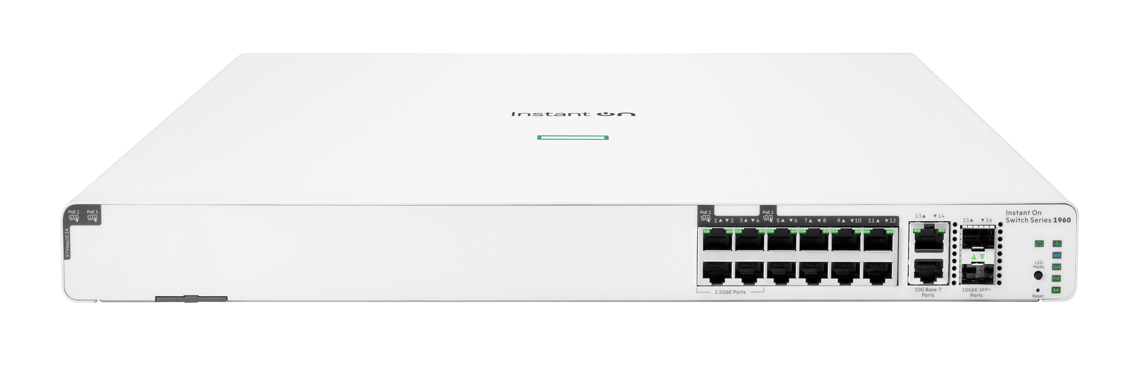 Hpe Aruba Instant On 1960 8p 1g Class 4 4p Sr1g/2.5g Class 6 Poe 2p 10gbase-T 2p Sfp+ 480w Gestionado Gigabit Ethernet (10/100/1000) Energía Sobre Ethernet (Poe) 1u