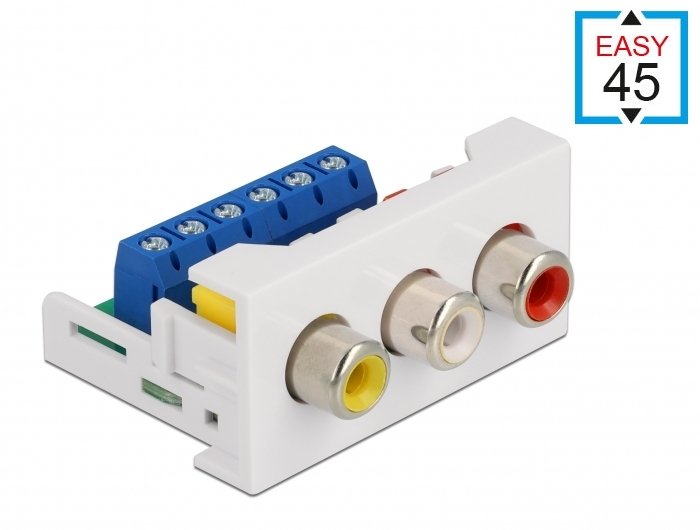 Easy 45 Modul 3 X Cinch Buchse 22,5 X 45 Mm