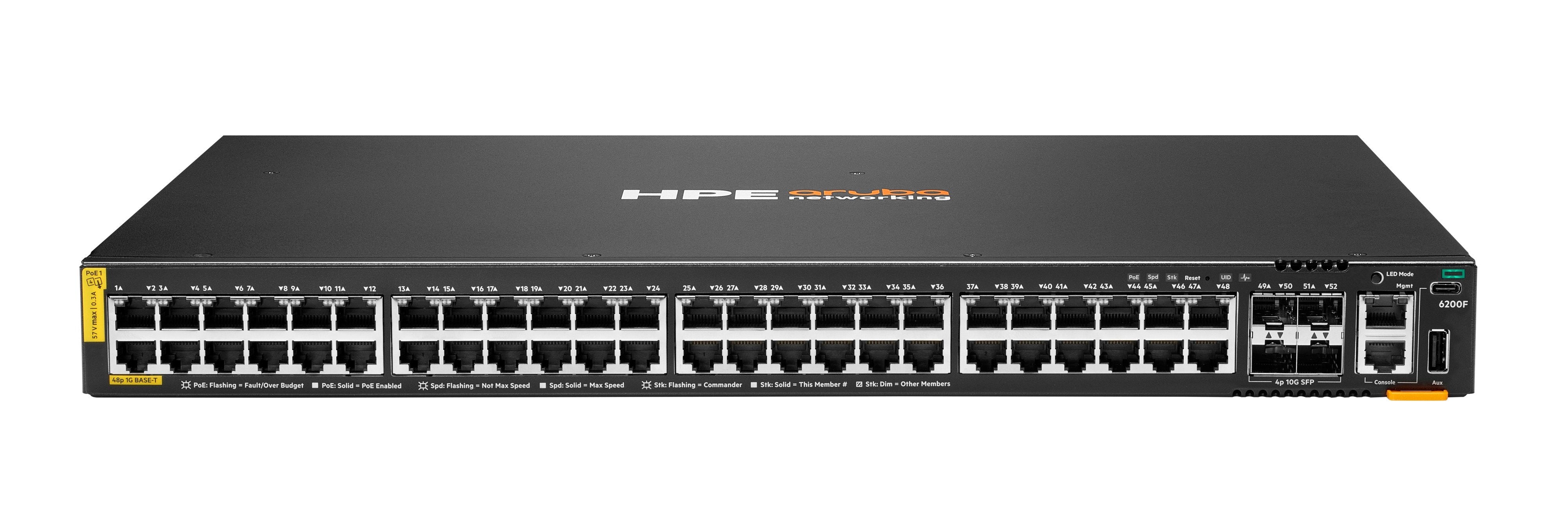 EAN 0190017638621 - HPE Aruba Networking CX 6200F 48G Class-4 PoE 4SFP+ 370W Switch imagen 1