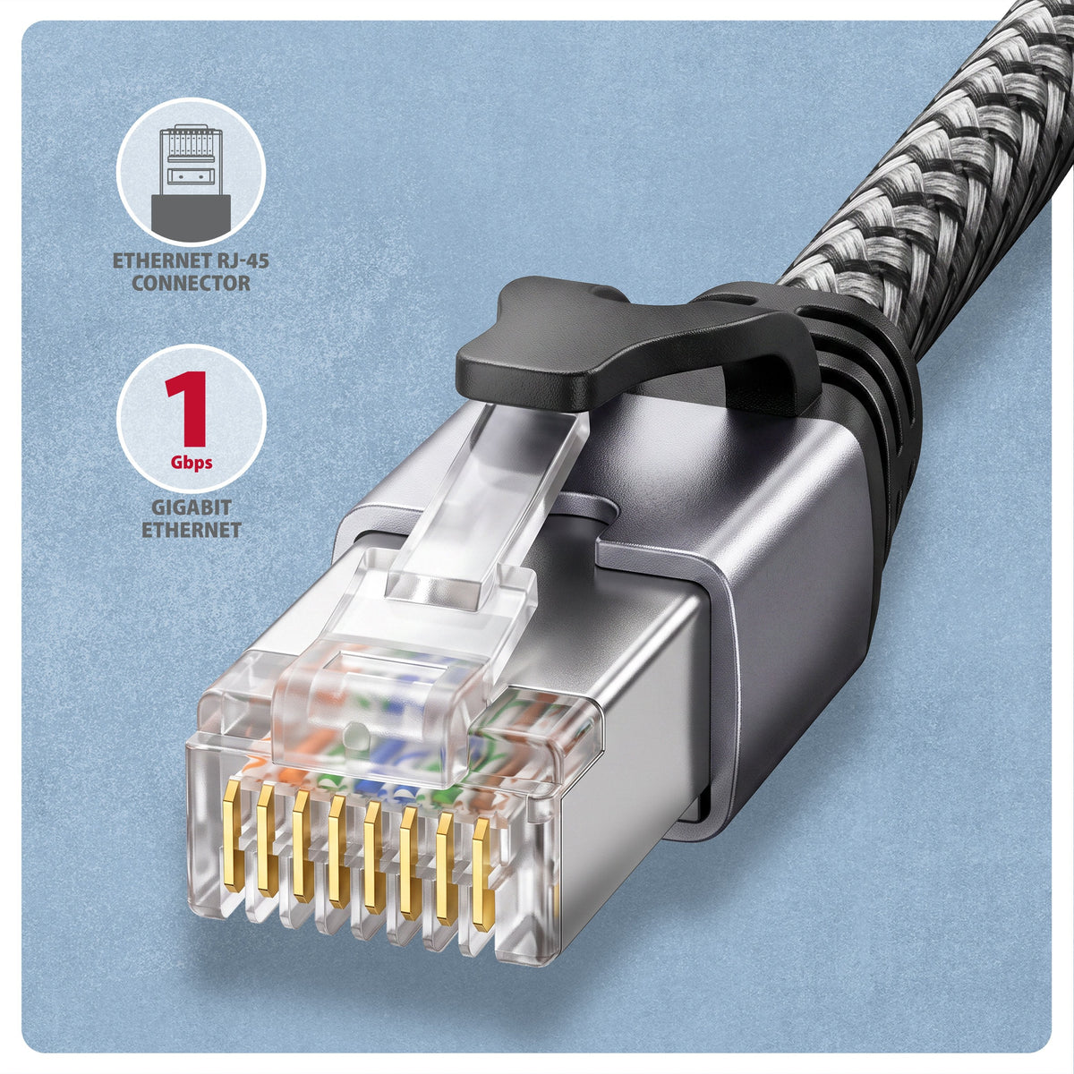 Axagon Ade-Am30 Usb-A 5gbps - Gigabit Ethernet Adapter With Integrated Cat6 Rj-45 Network Cable (3 M), Asix Ax88179b