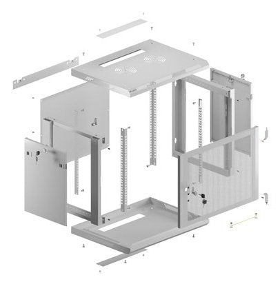 Lanberg Wall-Mount Rack 19" 9u 600x450 Perforated Grey Flat Pack