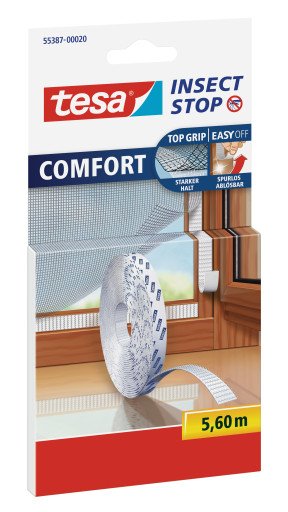 Tesa Fliegengitter Comfort Klettband-Ersatzrolle 5,6m Weiss