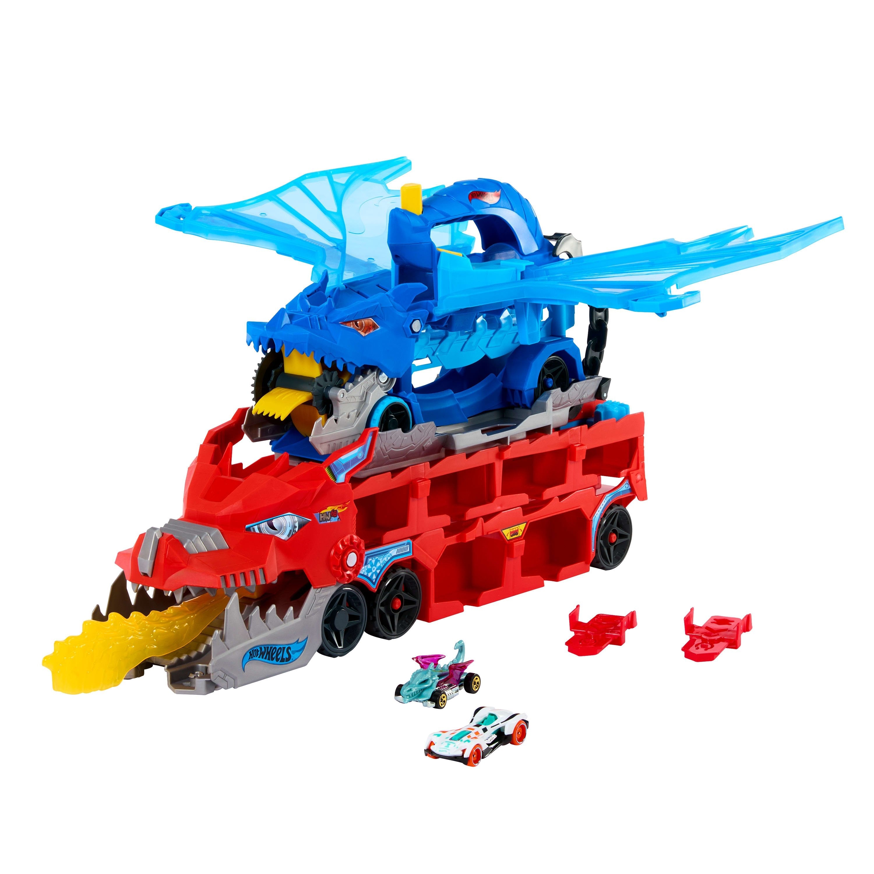 Mattel City Ultimativer 2-In-1 Drachen Transporter Jbm72