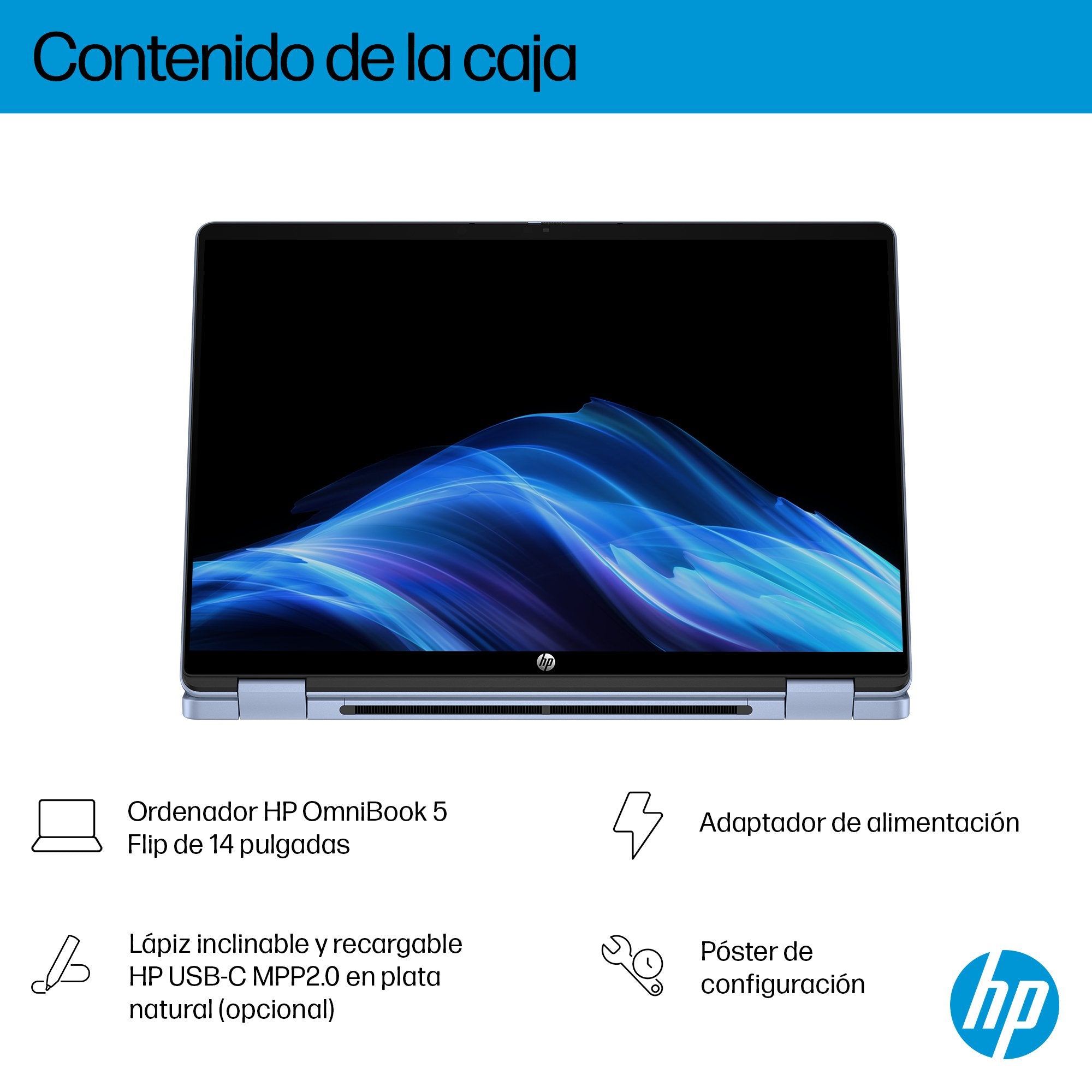 EAN 199251567001 - HP OmniBook 5 Flip 14-fp0022ns Intel Core 7 150U Portátil 35,6 cm (14") Pantalla táctil 2K 16 GB LPDDR5-SD imagen 5