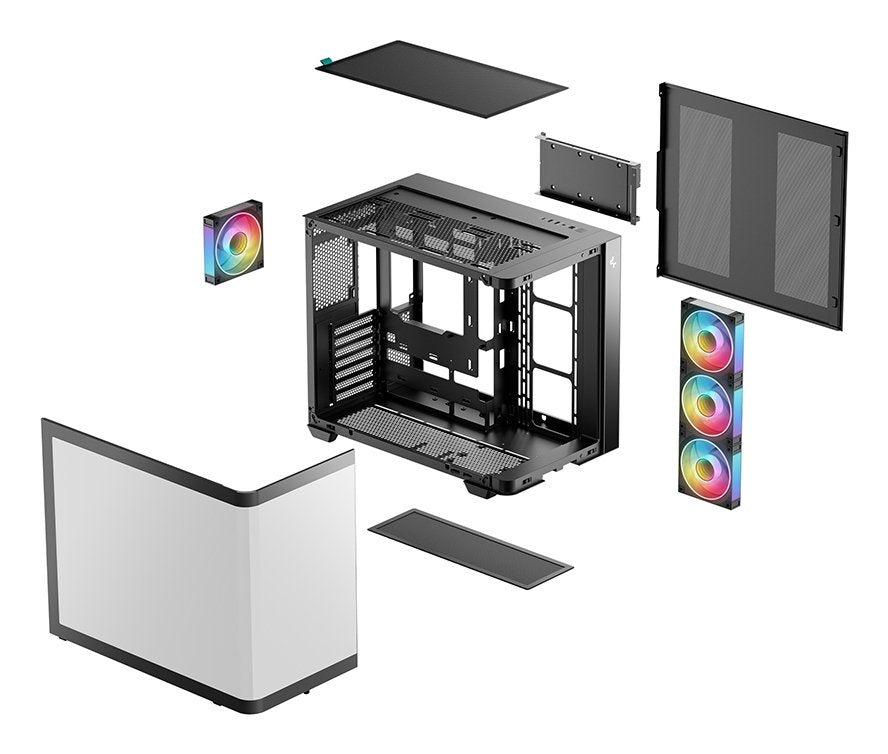 Caja Pc Deepcool Cg530u 4f Negra, Vitrina De Cristal Curvado R-Cg530u-Bkaga4-G