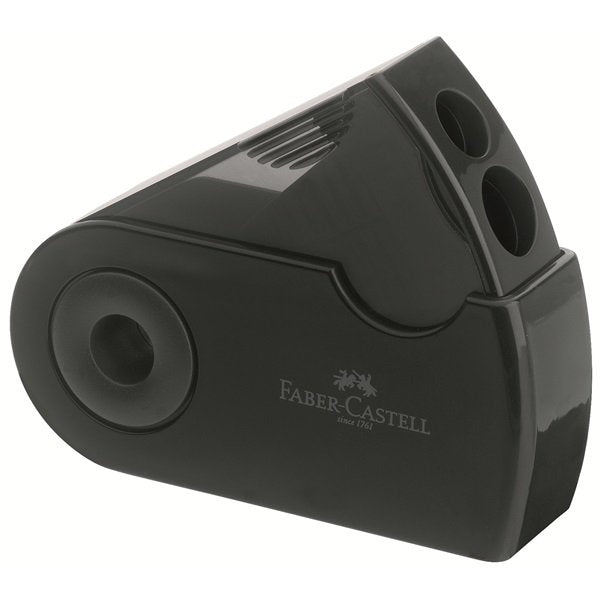 Pack De 12 Unidades Faber Castell Afilalápices Doble Funda Y Depósito Negro