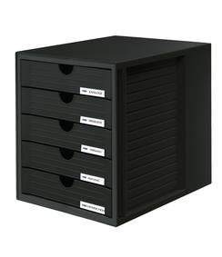 Han Schubladenbox Symembox, Din A4, 5 Schubladen, Negro