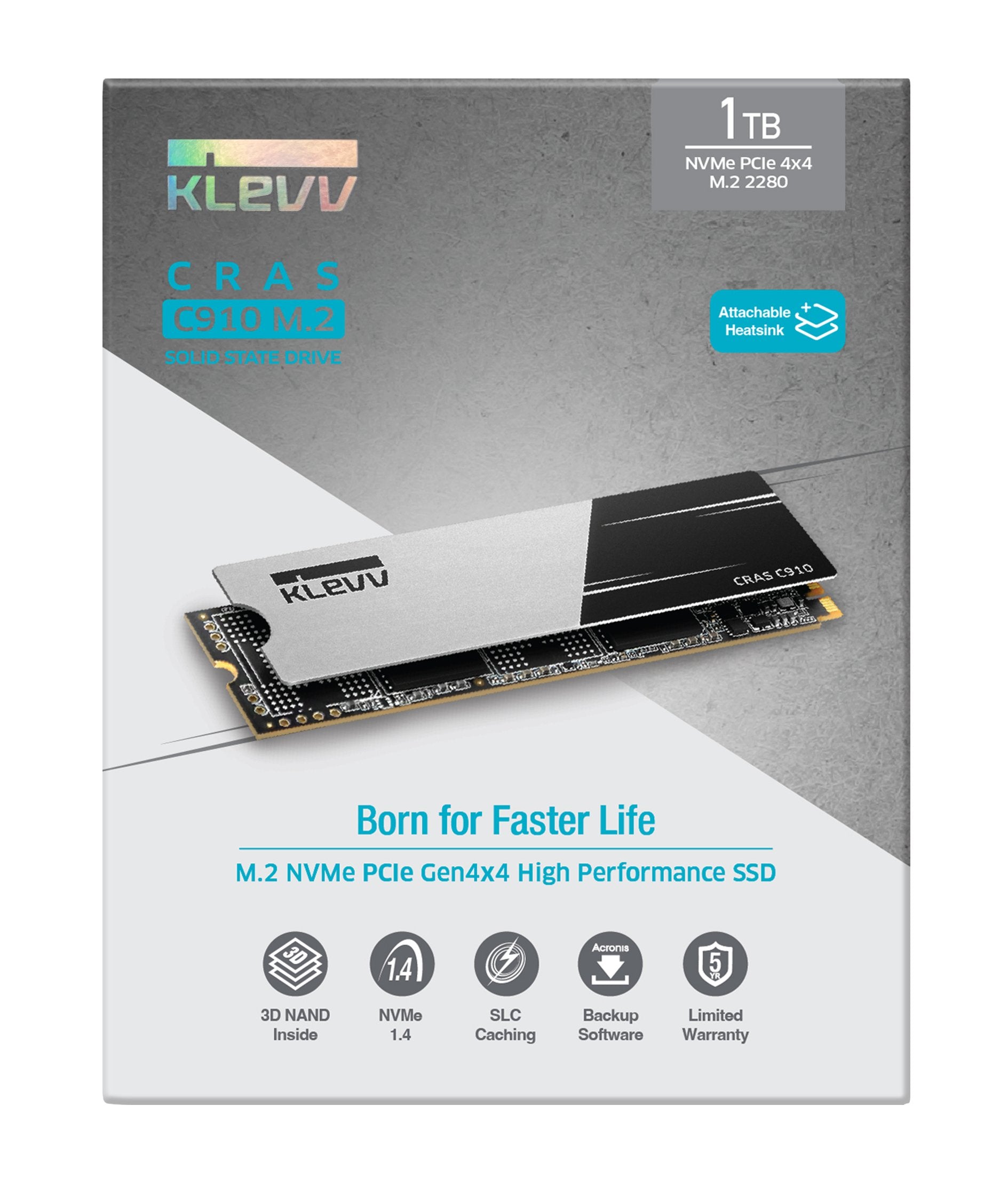 EAN 4895194901617 - Klevv CRAS C910 1 TB M.2 PCI Express 4.0 NVMe TLC 3D NAND imagen 12