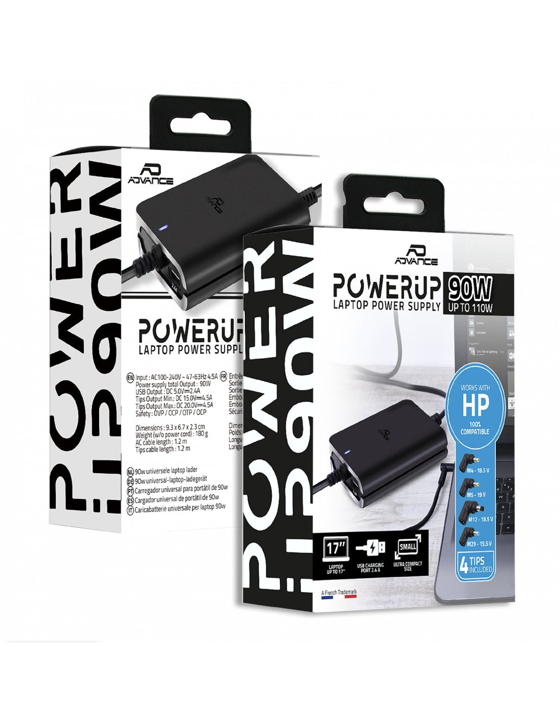 Cargador Universal Advance Compatible Hp 90w - 4 Embouts