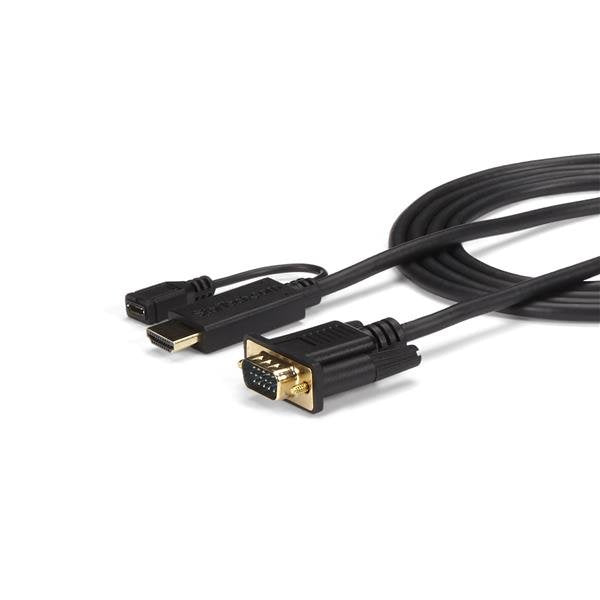 EAN 0065030859639 - StarTech.com HD2VGAMM10 adaptador de cable de vídeo VGA (D-Sub) HDMI + Micro USB Negro imagen 1