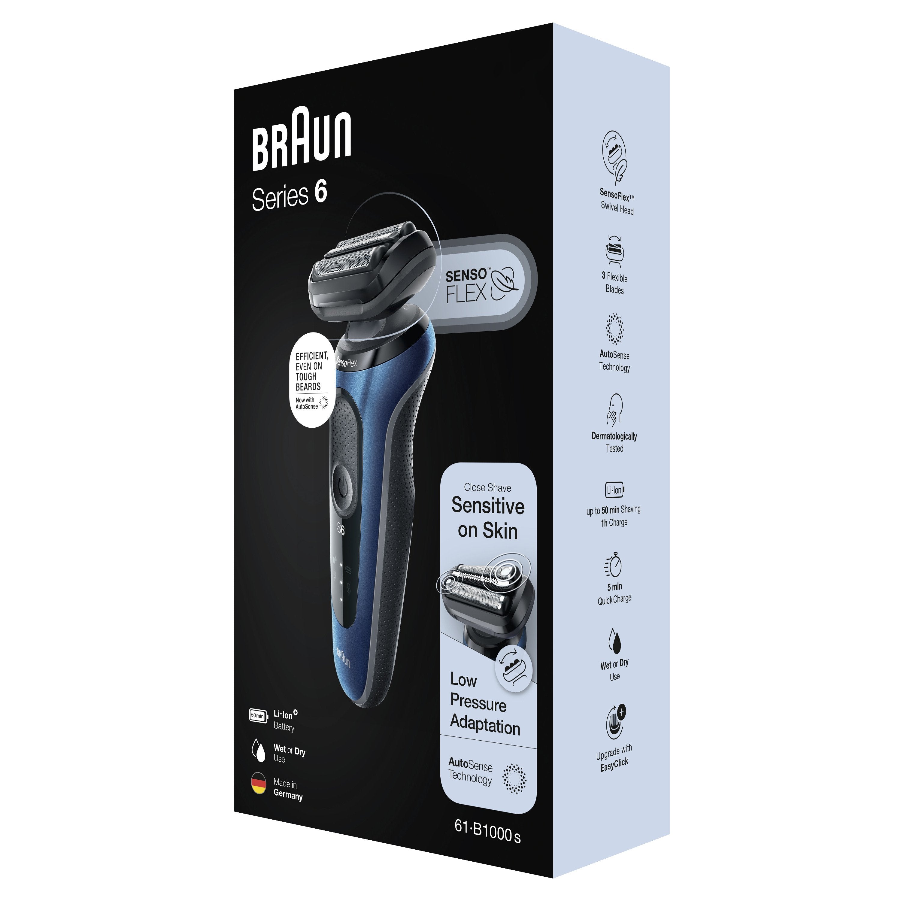 EAN 4210201432906 - Braun Series 6 61-B1000s Máquina de afeitar de láminas Negro, Azul imagen 6