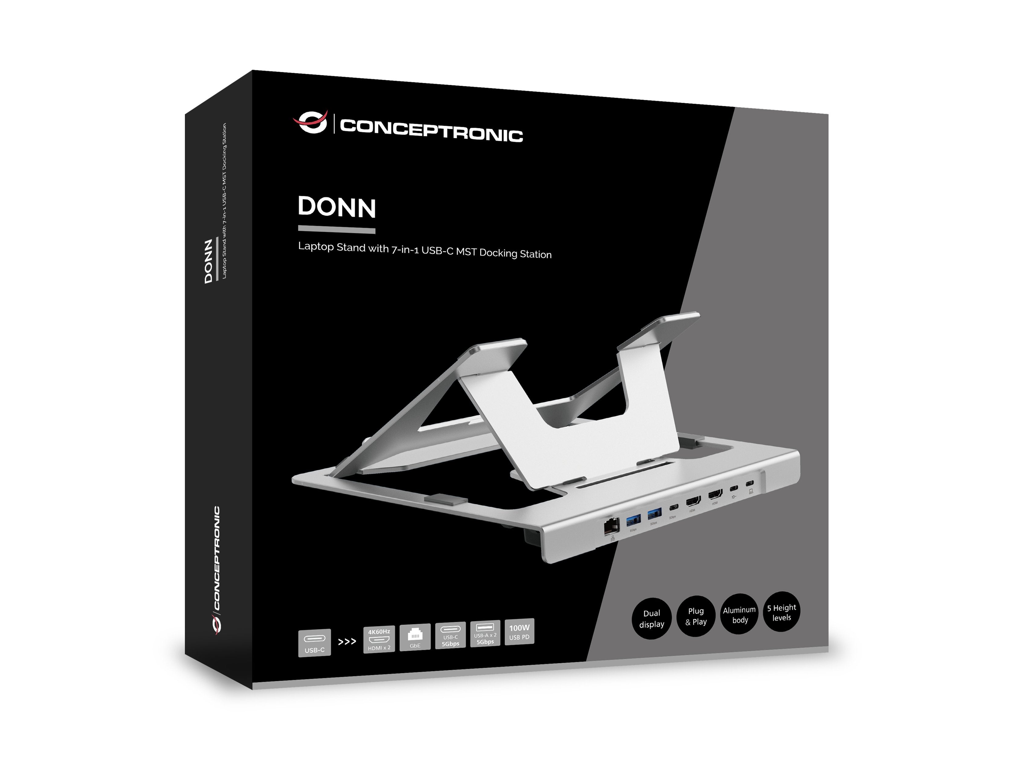 Conceptronic Notebook Halterung + 7-In-1 Docking Plata