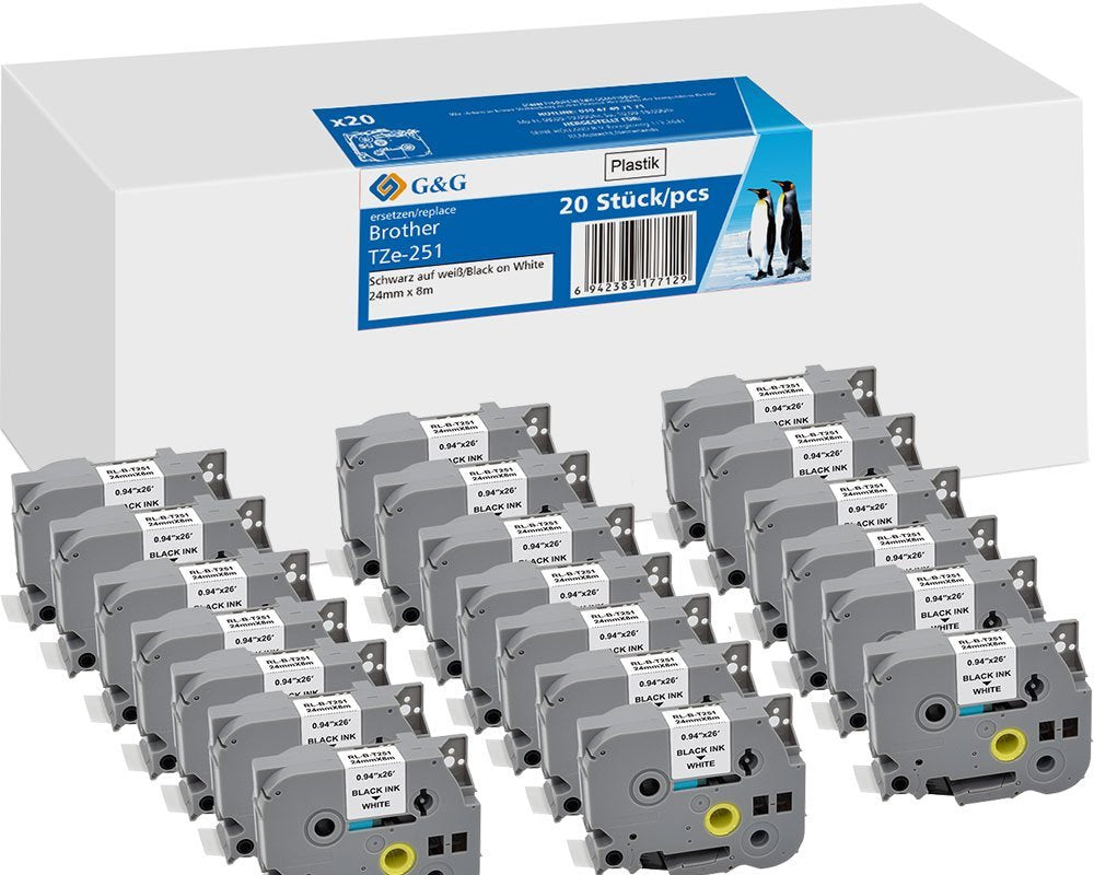 EAN 6942383177129 - G&G 21571 cinta para impresora de etiquetas Negro sobre blanco TZe imagen 1