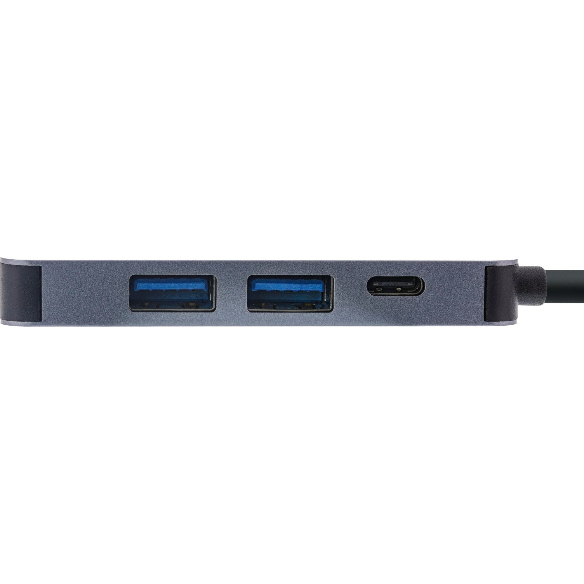 Hub Inline Usb 3.2 Gen.1, 2x Usb-A 5gbps + Hdmi 4k/30hz + Usb Type-C Pd 87w, Aluminio, Gris