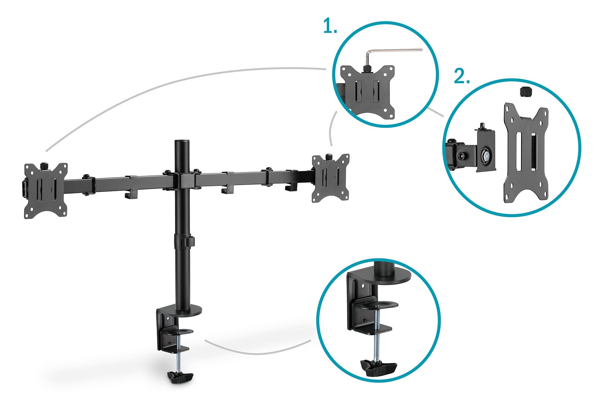 Digitus Da-90400 Soporte De Mesa Para Pantalla Plana 81,3 Cm (32") Abrazadera/Atornillado Negro