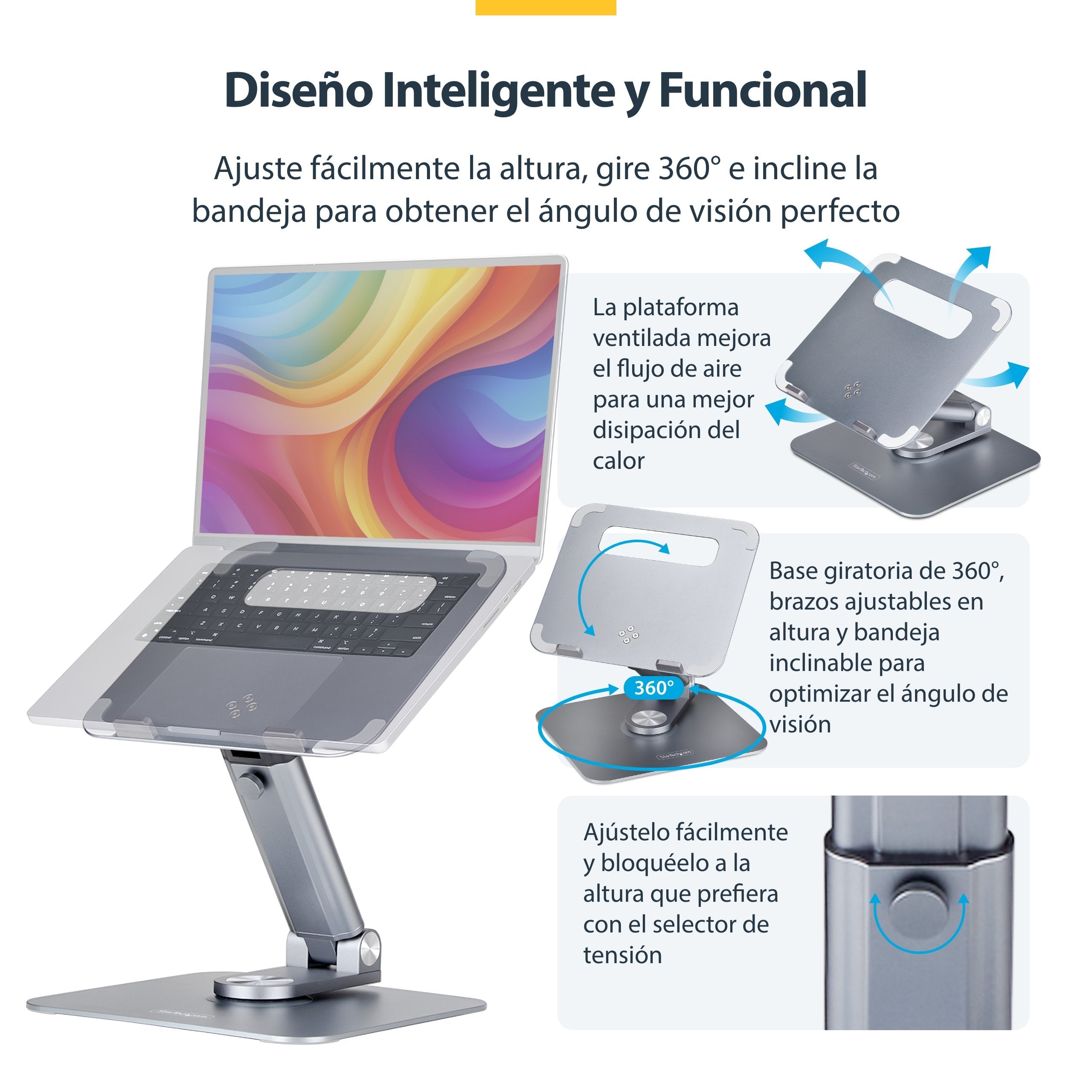 EAN 0065030905459 - StarTech.com ATER-LAPTOP-RISER soporte para ordenador portátil Plata imagen 10