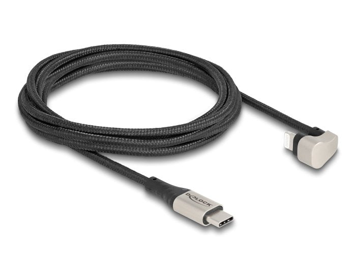 Delock Daten- Y Cable De Carga Usb Tipo-C A Lightning F 180° Angular 2 M Mfi
