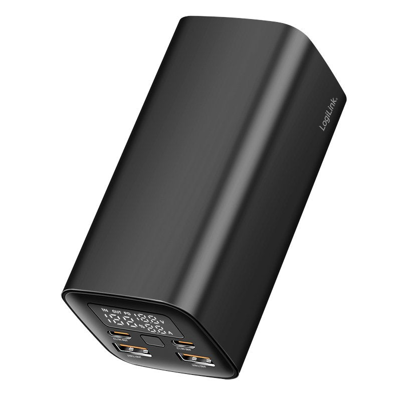Bateria Externa Power Bank 20000, 2x Usb A + 2x Usb C Qc 3.0 & Pd 3.0 65 W, Black Logilink