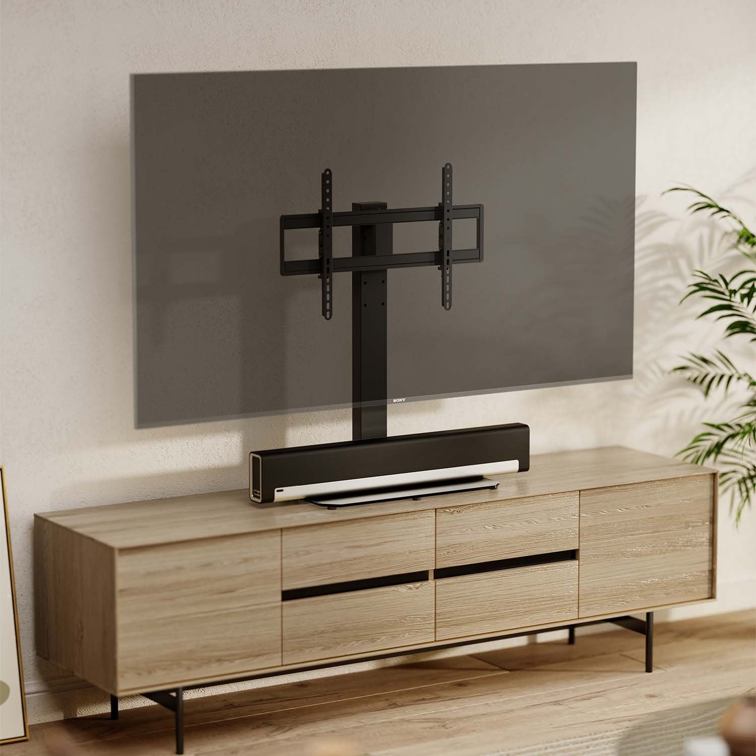 Aisens Soporte De Mesa Eco Giratorio E Inclinable Para Monitor/Tv 60kg De 43-86, Negro