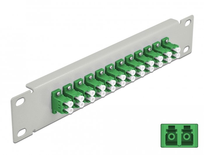 Delock 10 Lwl Patchpanel 12 Port Lc Duplex Grün 1 He Grau