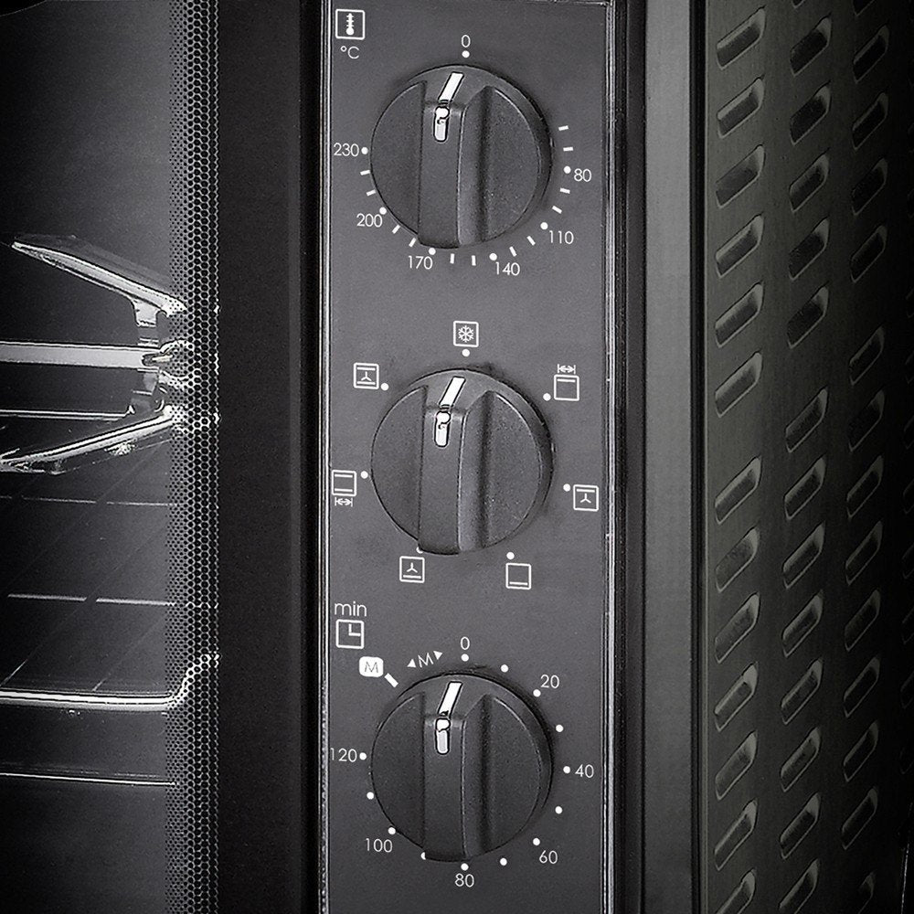 Mini Horno Rommelsbacher Bg 1550  30 L Negro,  Negro, Horno Eléctrico, 30 L, 80 - 230 °C, Negro, Giratorio, Mecánico, Minorista