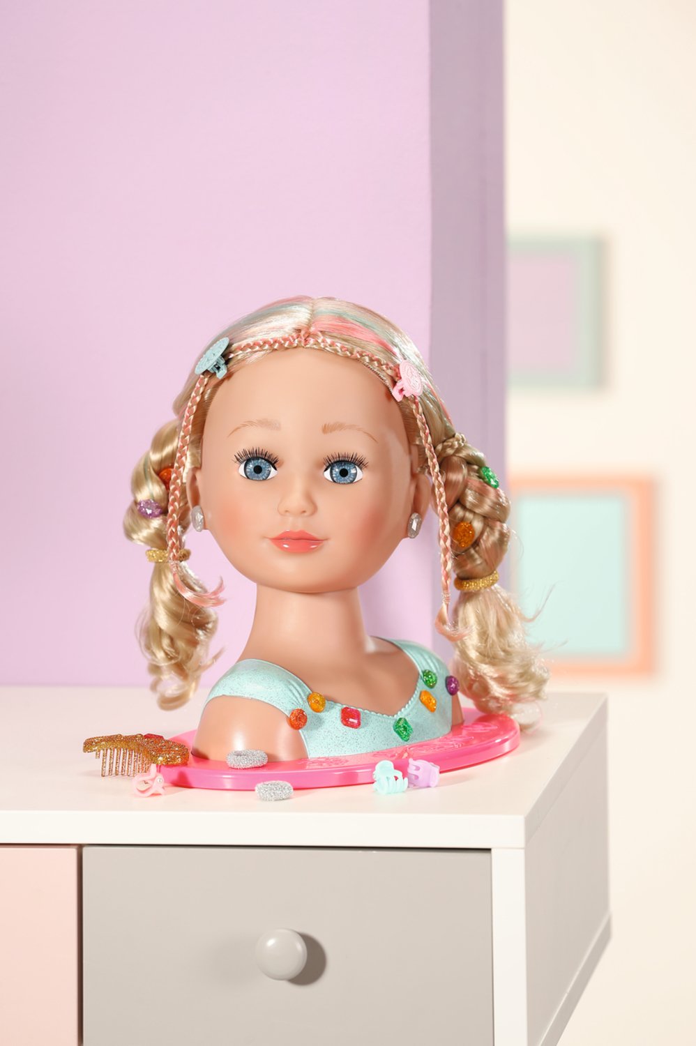 Zapf Creation Baby Born® Sister Styling Head Princess, Cabeza De Maquillaje Y Peluquería 835432