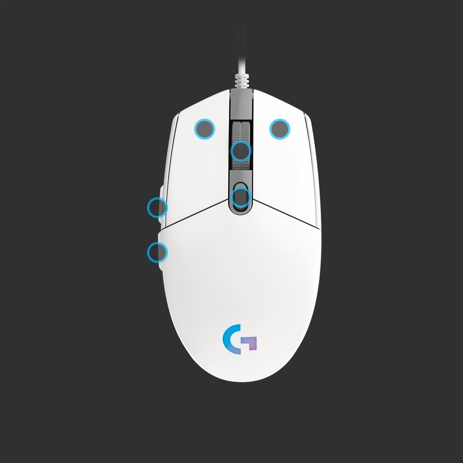 Logitech G G203 Lightsync Ratón Gaming Blanco 8000 Dpi Usb 910-005797