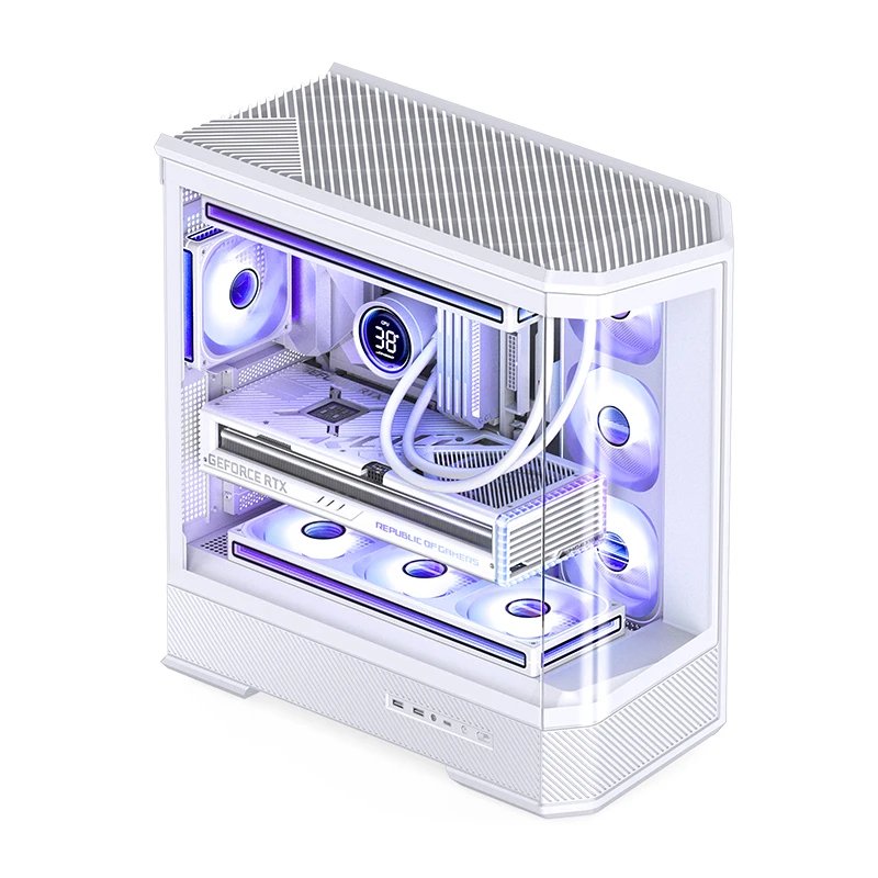 Jonsbo D400 Pc-Gehäuse, Midi Tower, Atx, Tempered Glass - Weiss