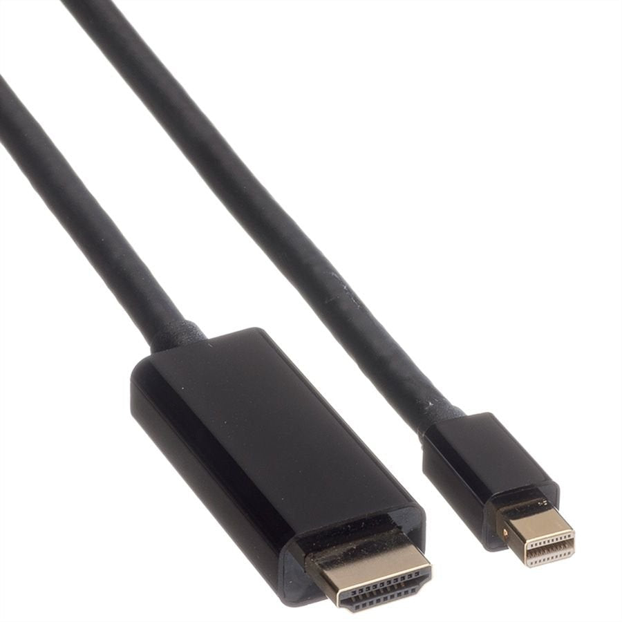 Roline Mini Displayport Cable, Mini Dp-Uhdtv, St St, Schwarz, 2 M