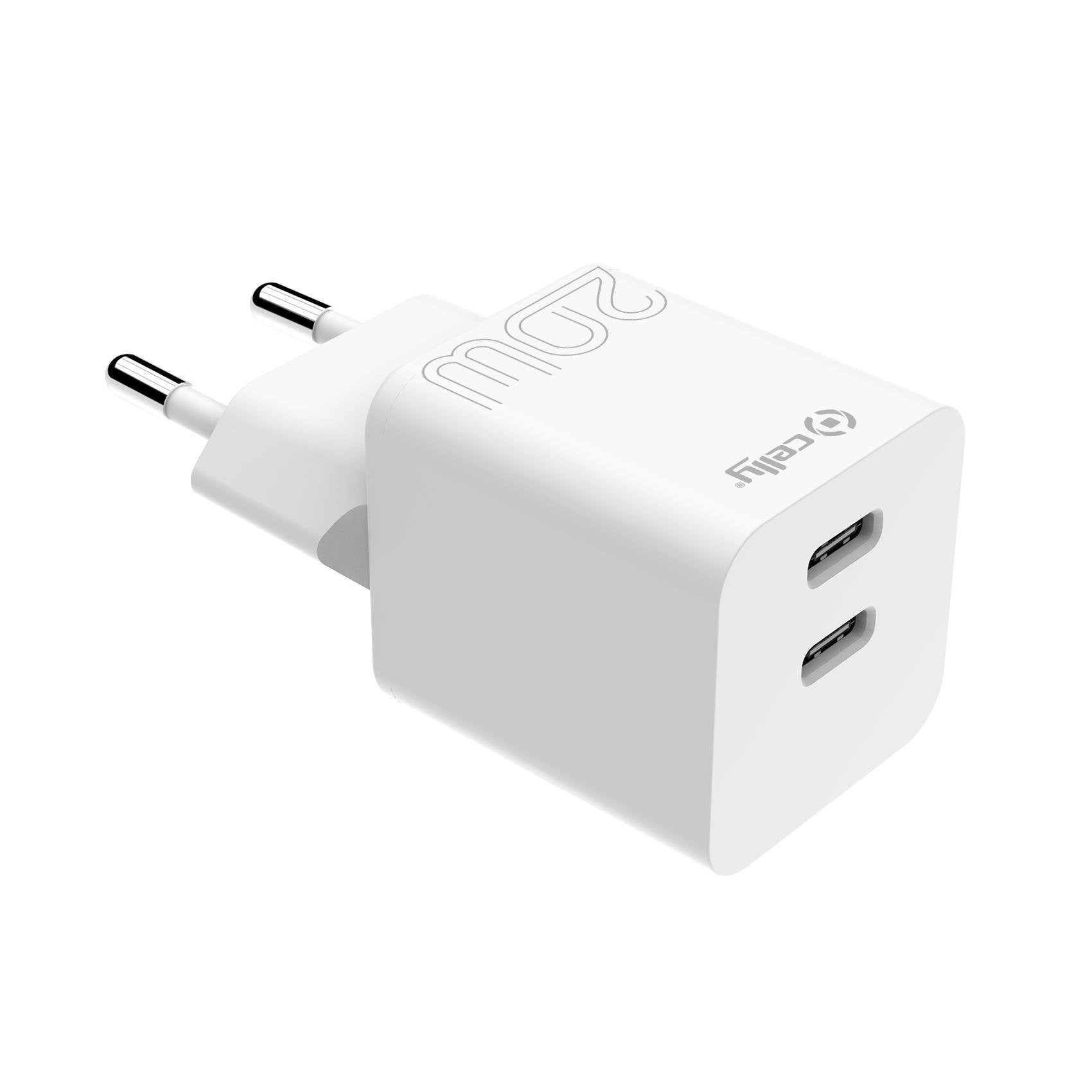 Celly Tc2usbc20wwh Cargador Pared 2 Usbc 20w Blanco