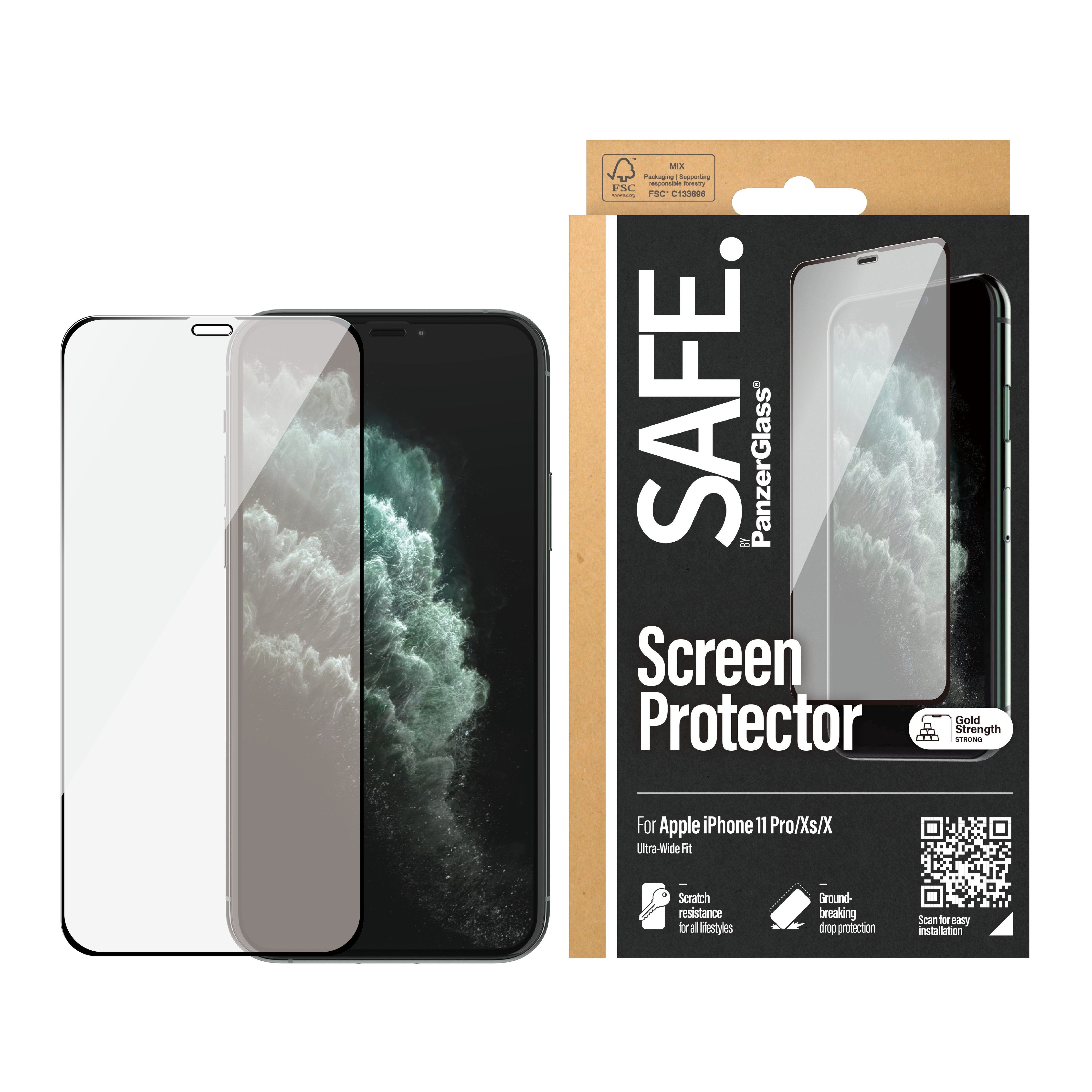 Panzerglass Safe. By Panzerglass Apple Iphone X, Xs, 11 Pro, *Bulk