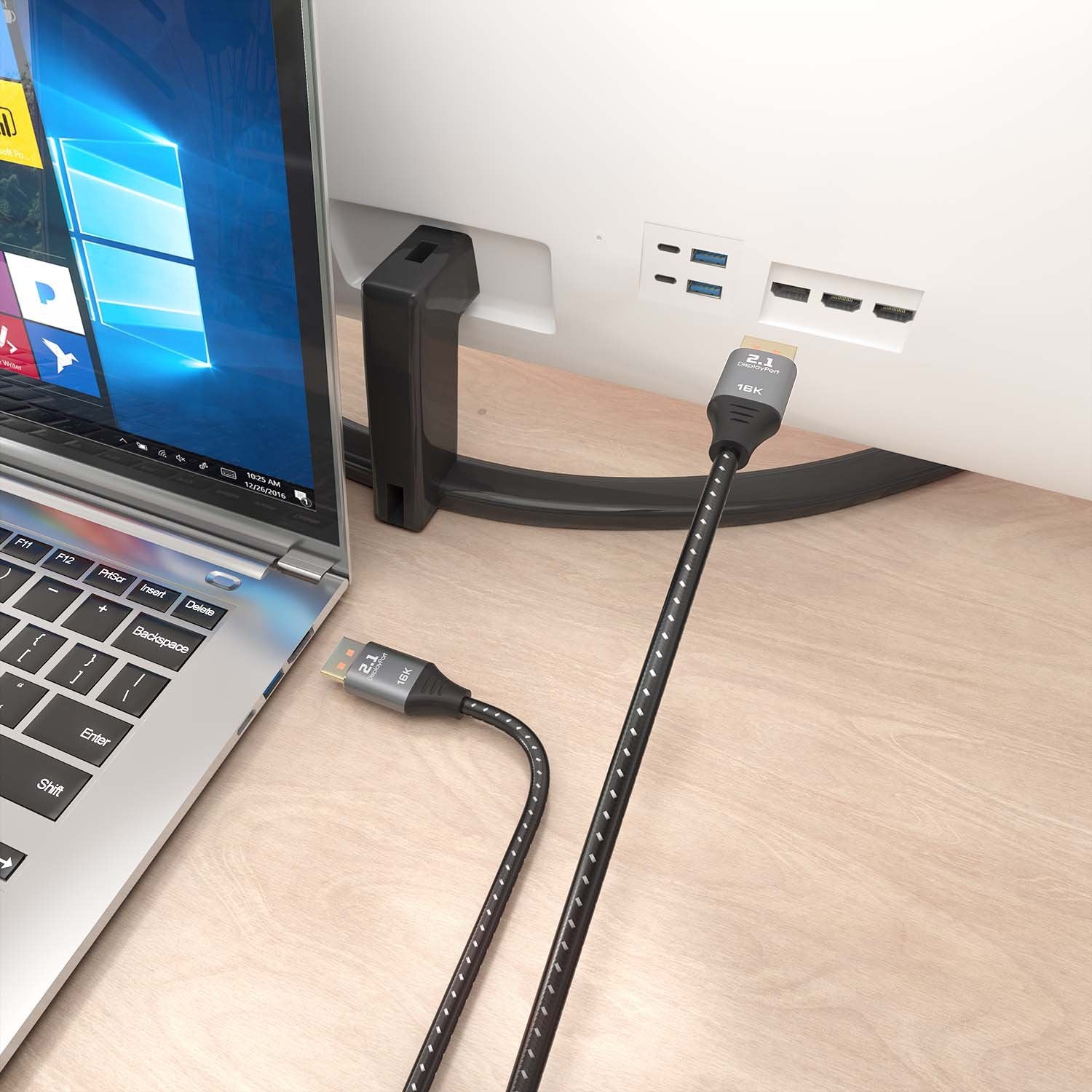 Aisens Cable Displayport V2.1 16k@60hz 80gbps, Dp/M-Dp/M, Negro, 2.0m