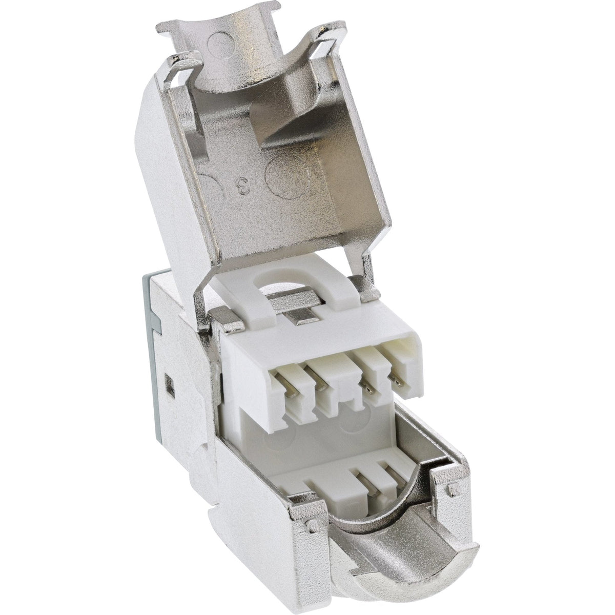 8 Piezas Pack Jack Inline Keystone Rj45, Blindado, Cat.6a, Gris