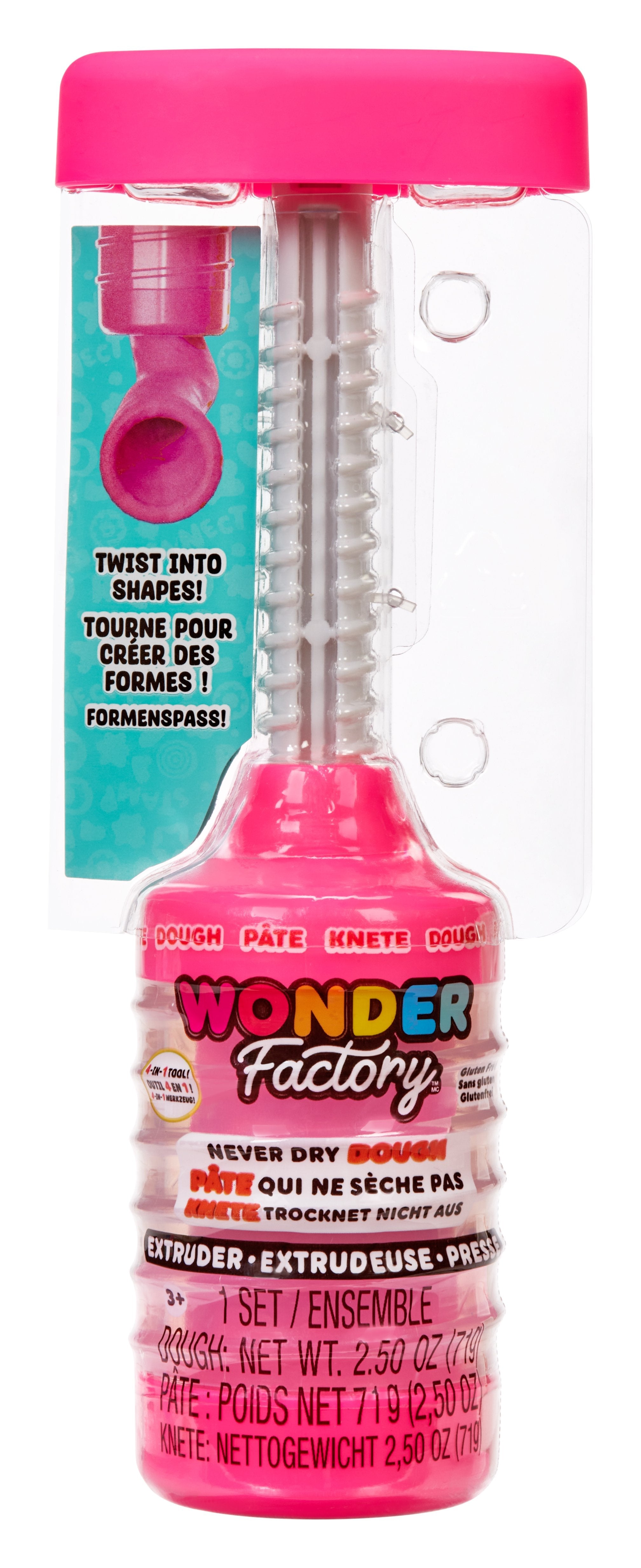 EAN 0035051532255 - MGA Entertainment Wonder Factory Never Dry Dough Extruder - Pink Pasta para modelar 71 g Rosa 1 pieza(s) imagen 4