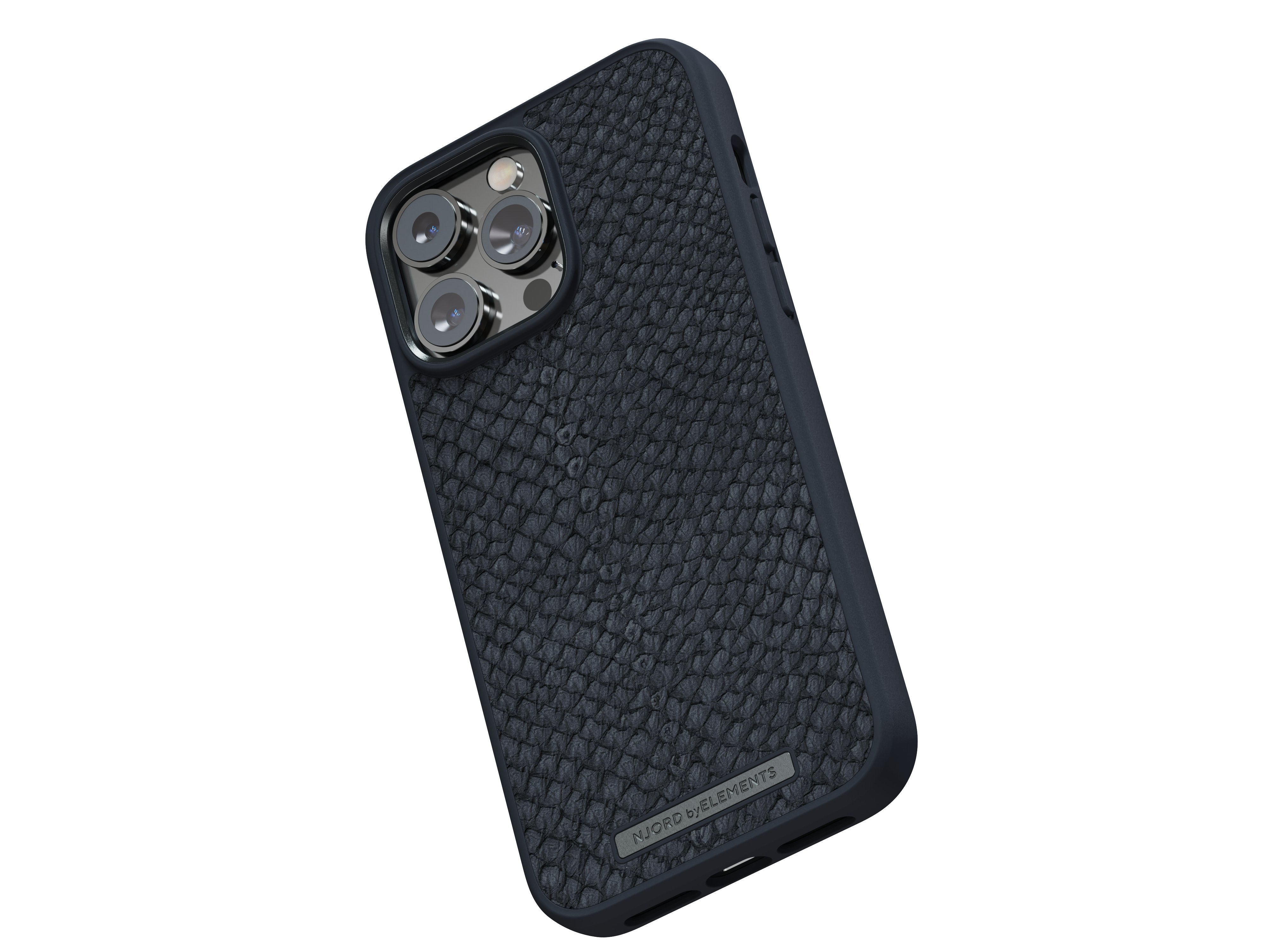 Njord Byelements Salmon Leather Magsafe Case - Iphone 14 Pro Max - Black