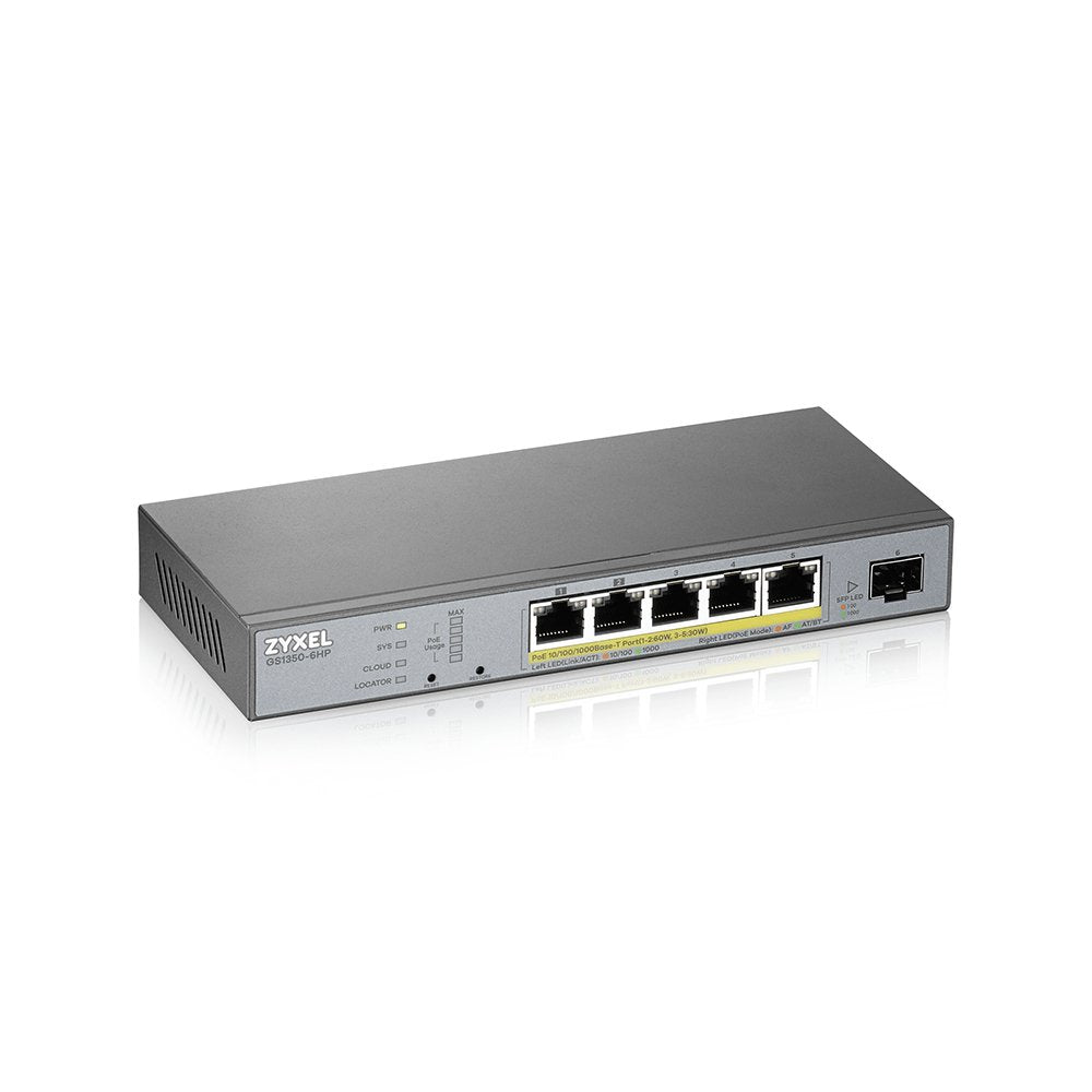 Zyxel Switch  6x Gs1350-6hp   Poe Long Range  60w 802.3bt