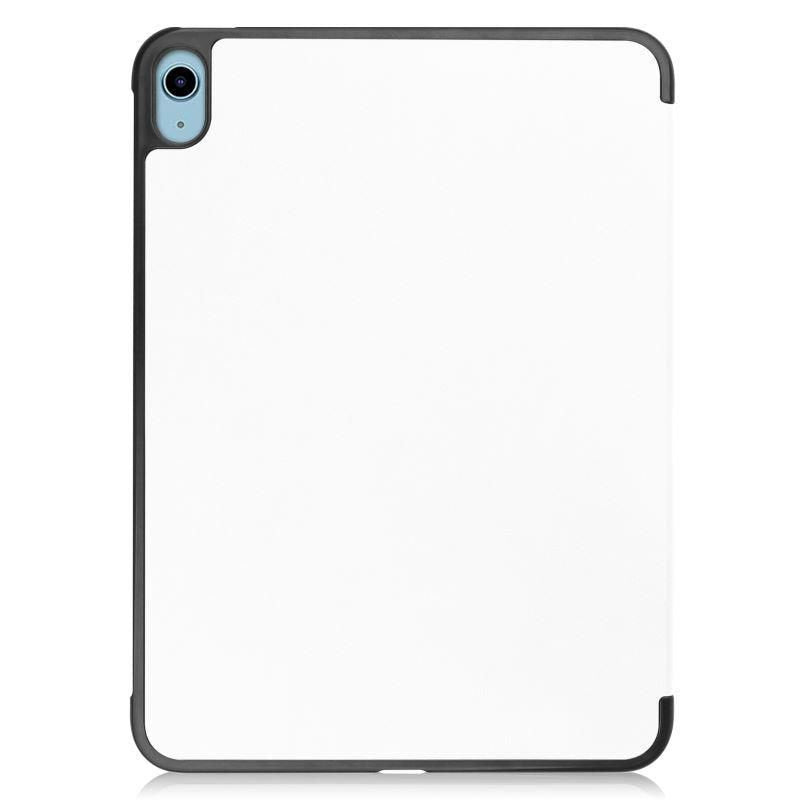 Tri-Fold Caster Hard Shell  Cover - White For Apple Ipad