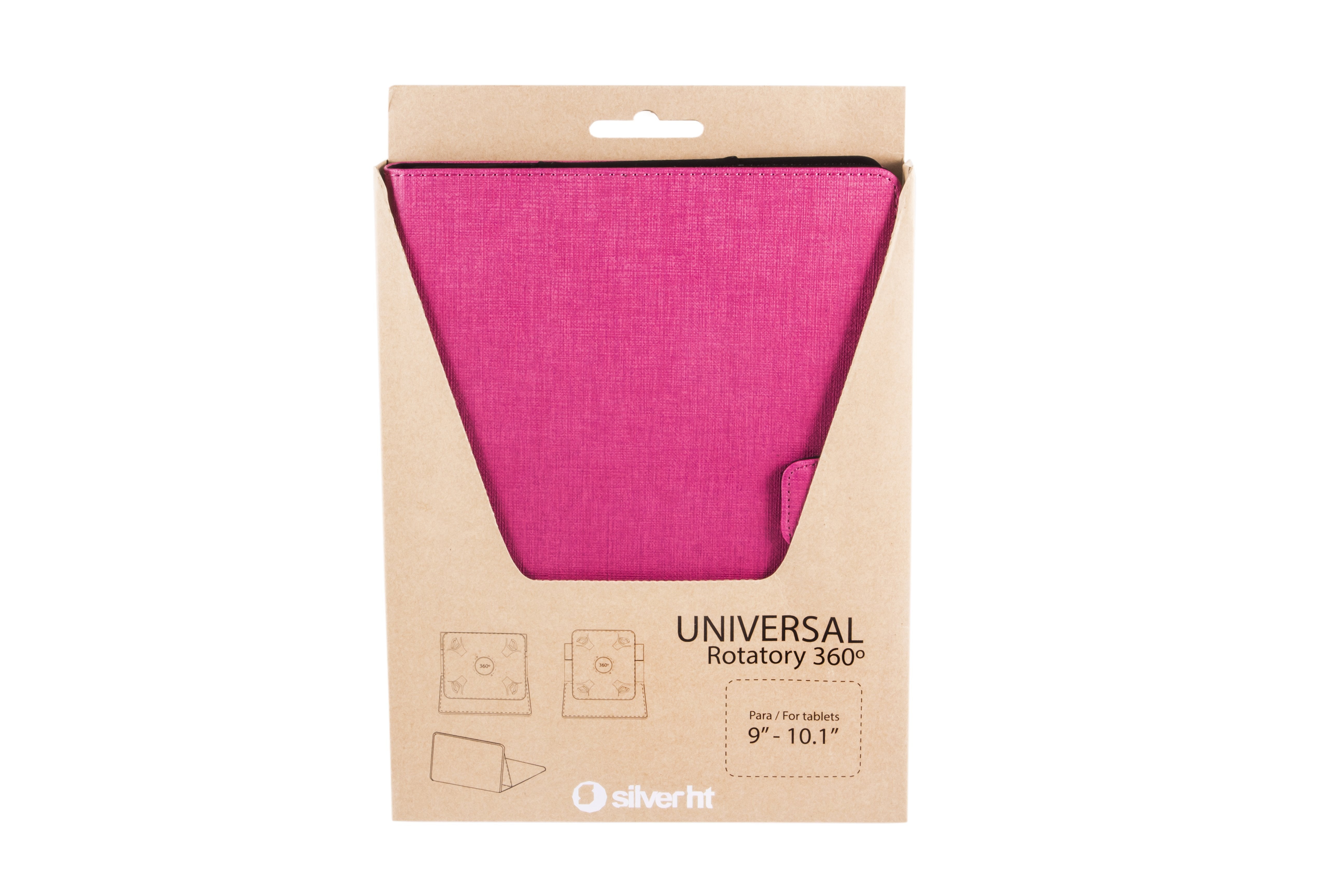 Funda Universal Rotatoria 360º Silver Ht Para Tablet 9-10.1"Rosa