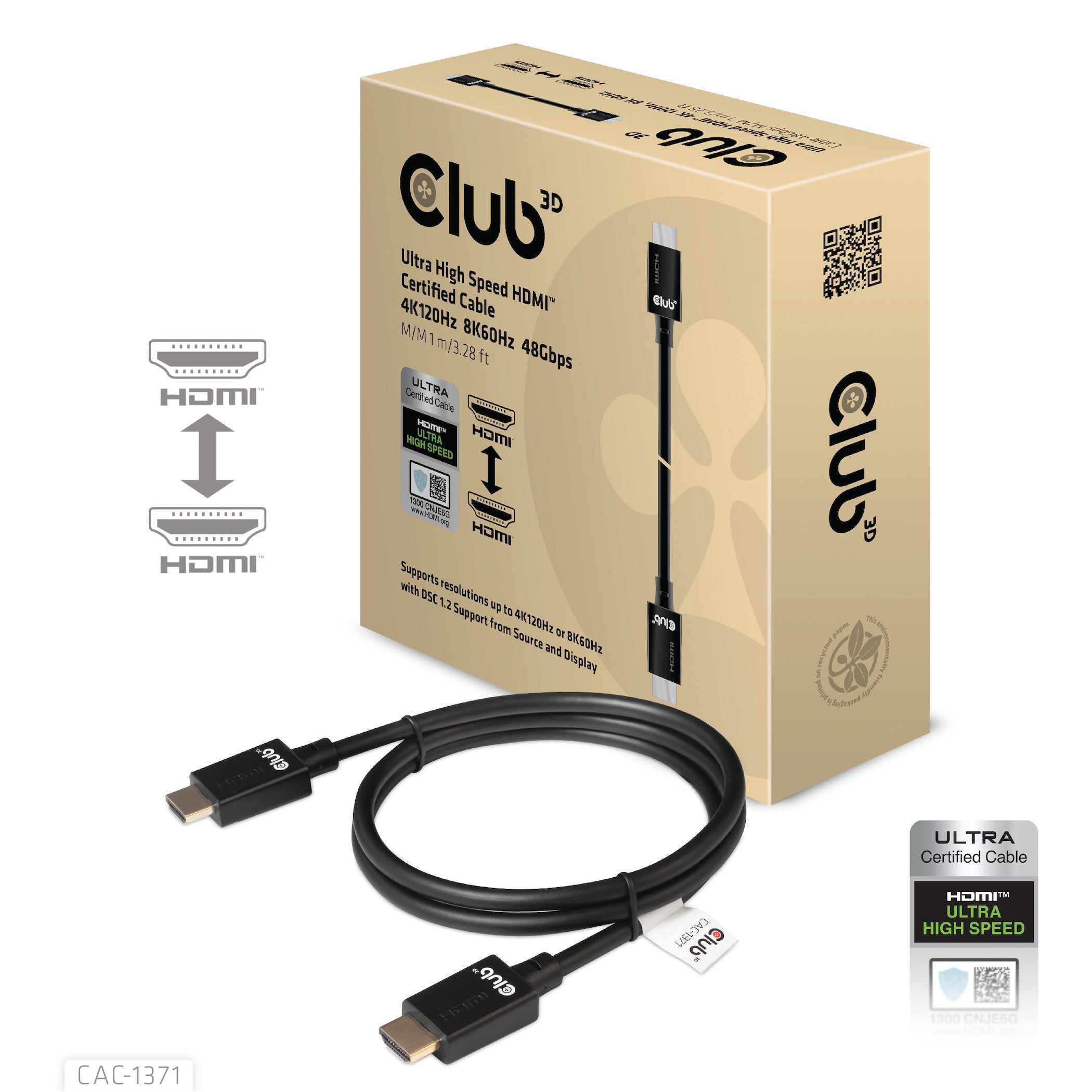 Cable Hdmi Ultra High Speed 10k 120hz 48gbps 1m.