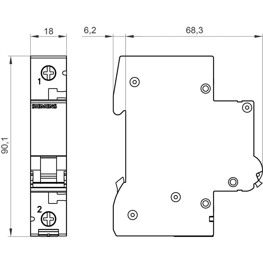 Siemens Automat B 6a 5sl61066 230 400v 6ka 1p B