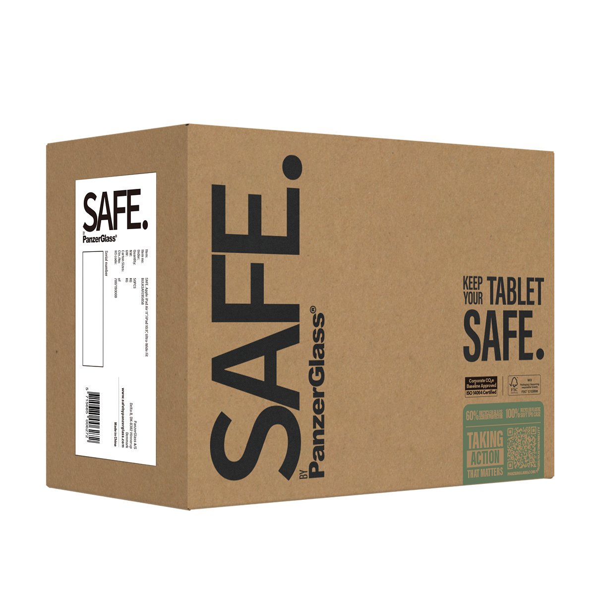 Panzerglass Safe. By Panzerglass - Protector De Pantalla Para Tablet - Ultraancho Passform - Cristal - 13" (Paquete Con 50)