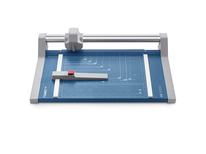Dahle 550 Cizalla Profesional De Rodillo Formato A4 - Capacidad 20 Hojas - Cuchilla Circular Autoafilable De Acero - Dos Topes Angulares