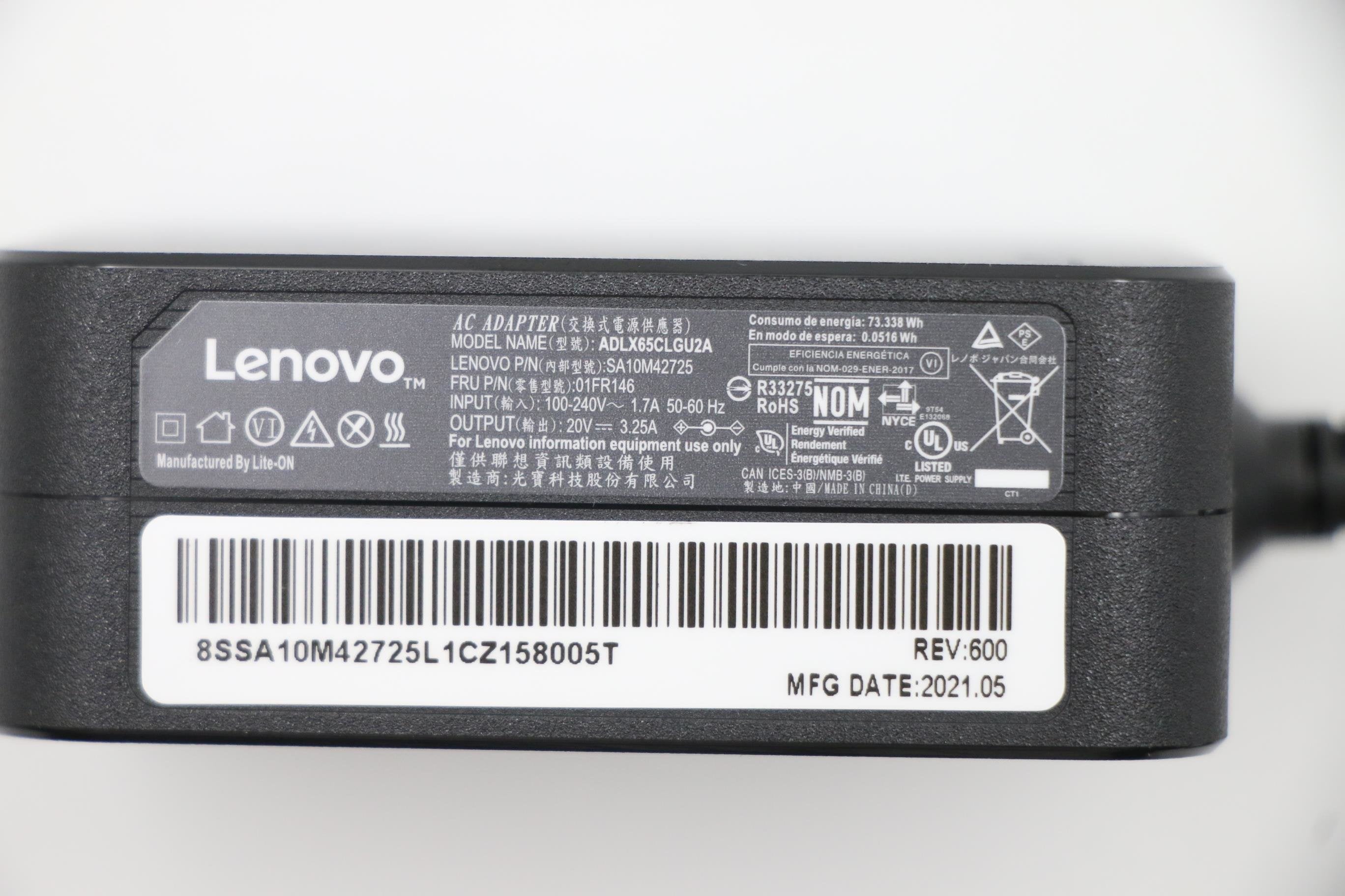 EAN 5704174233169 - Lenovo 01FR146 adaptador e inversor de corriente Interior 65 W Negro imagen 6