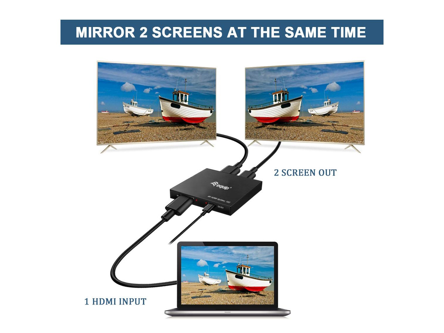 Equip Hdmi Splitter 1.4 2 Port Ultra Slim 4k/30hz
