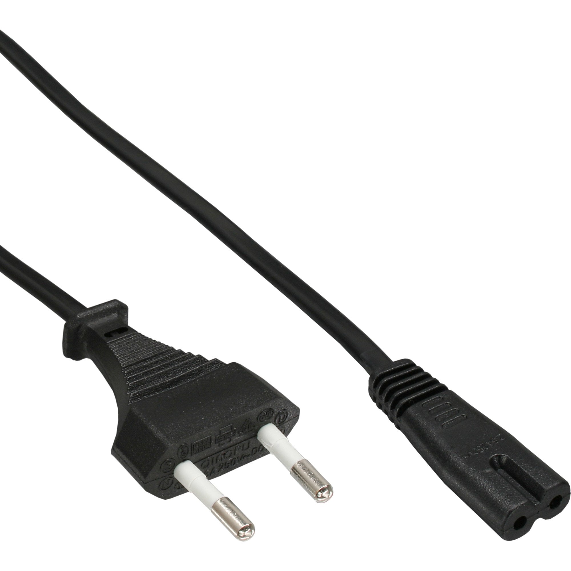Cable De Alimentación Inline, Enchufe Italia Cee7/16 A Enchufe Euro 8 C7, Negro, 1,8 M