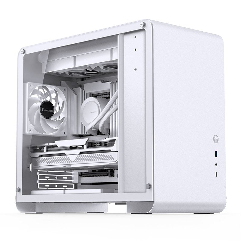 Jonsbo U4 Mini Micro-Atx-Gehäuse, Temperojo Glass - Blanco