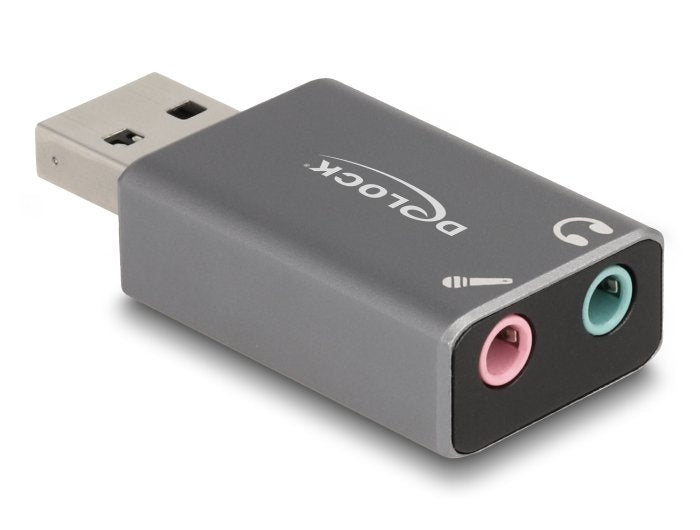 Delock Externe Usb Soundkarte Mit Usb-A Stecker Auf 2 X 3.5mm Klinkenbuchse Plug & Play Audio Adapter