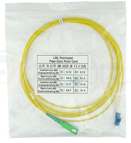 Blueoptics Lwl Cable De Red Simplex Lc/Apc - Sc/Upc Singlemode Os2 2,0m