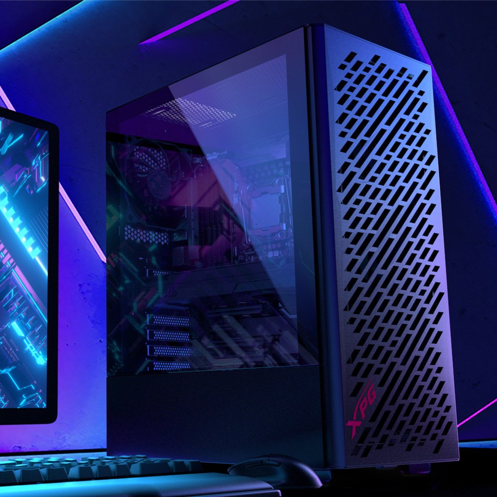 Xpg Torre Gaming Valor Air Cristal Templado Negro