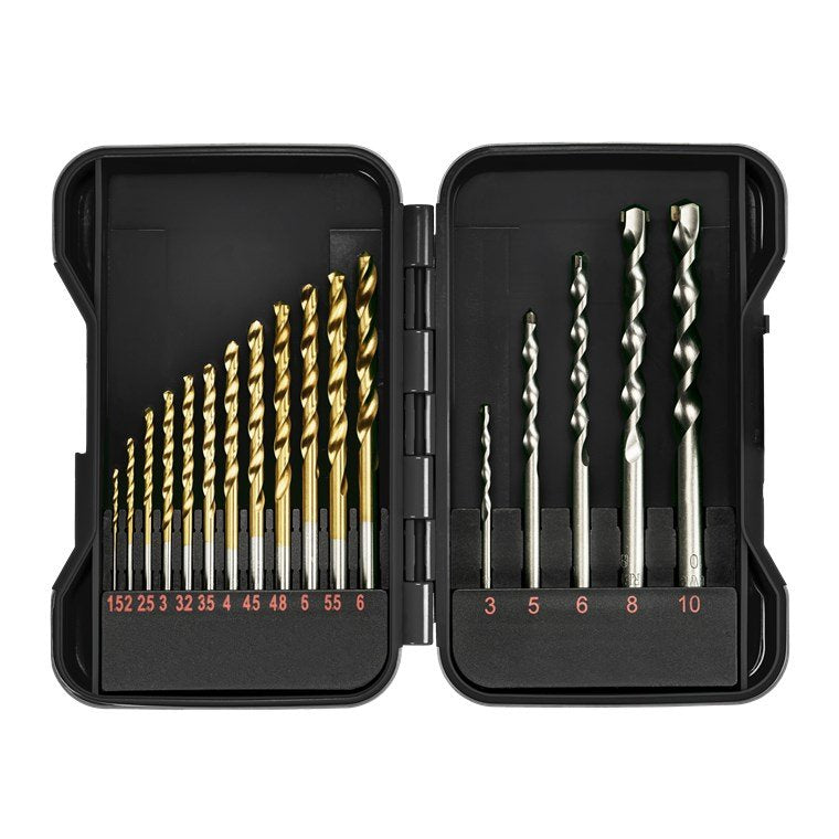 Juego De Brocas Para Metal Y Mampostería, 17 Brocas Afiladas Para Agujeros Pasantes Y Ciegos En Metal Y Piedra,